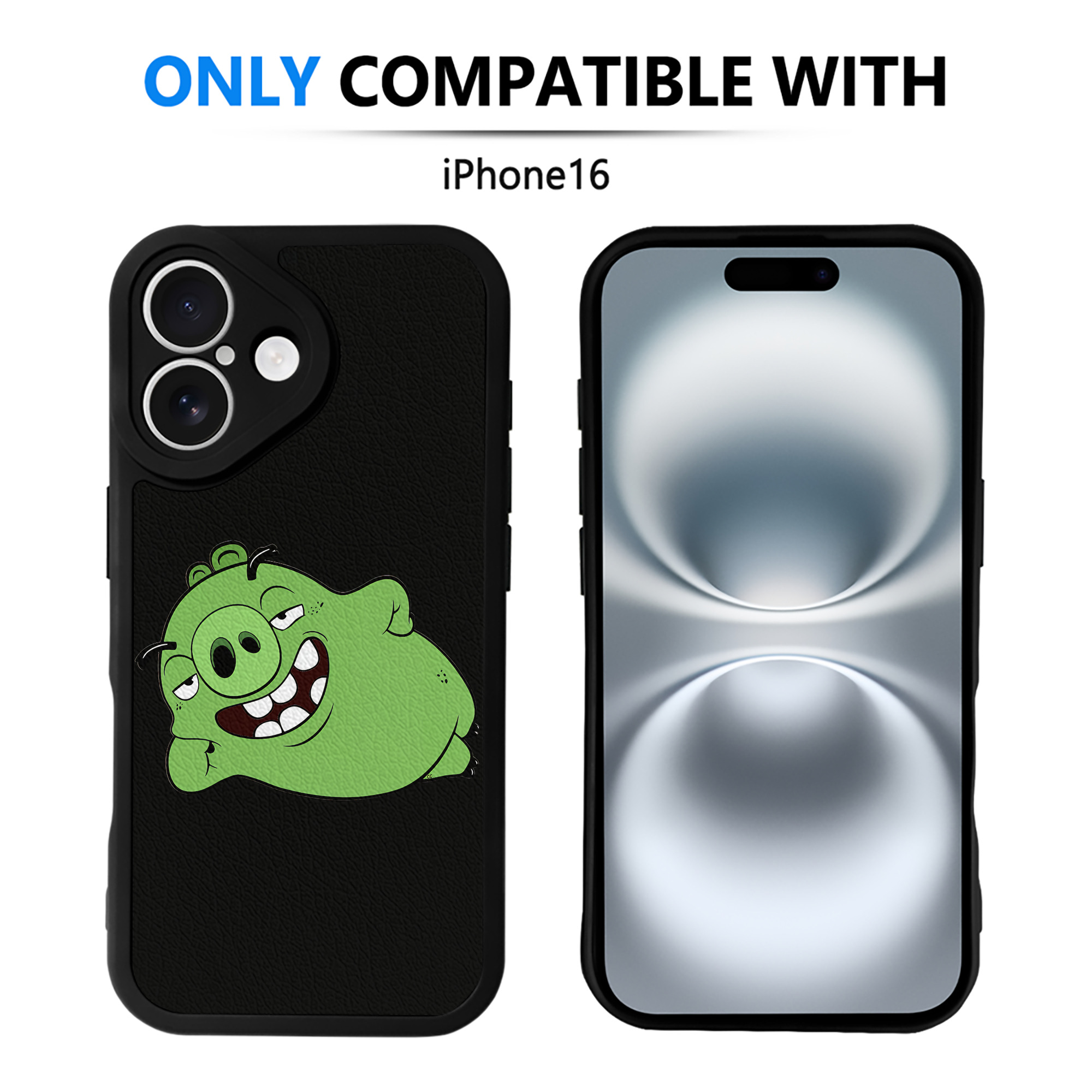 （画像用） Angry Birds アングリーバード 【iPhone 16シリーズ対応】シリコンスマホケース（レザー調） 材質：シリコン